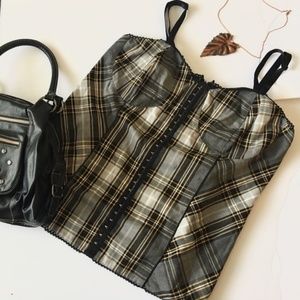 Torrid plaid corset style tank top bustier 4
